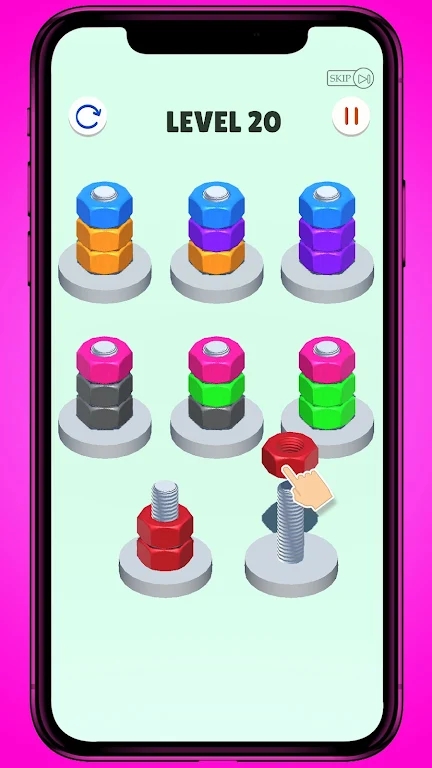 螺母螺栓颜色排序谜题(Nuts & Bolts Color Sort Puzzle)