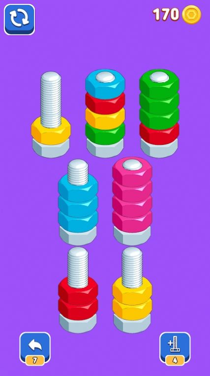 按颜色排序螺母（Nuts Sort Puzzle）