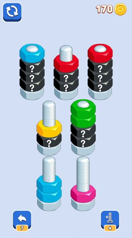 按颜色排序螺母（Nuts Sort Puzzle）