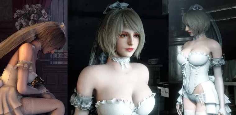 生化危机4重制版穿着婚纱的阿什利MOD