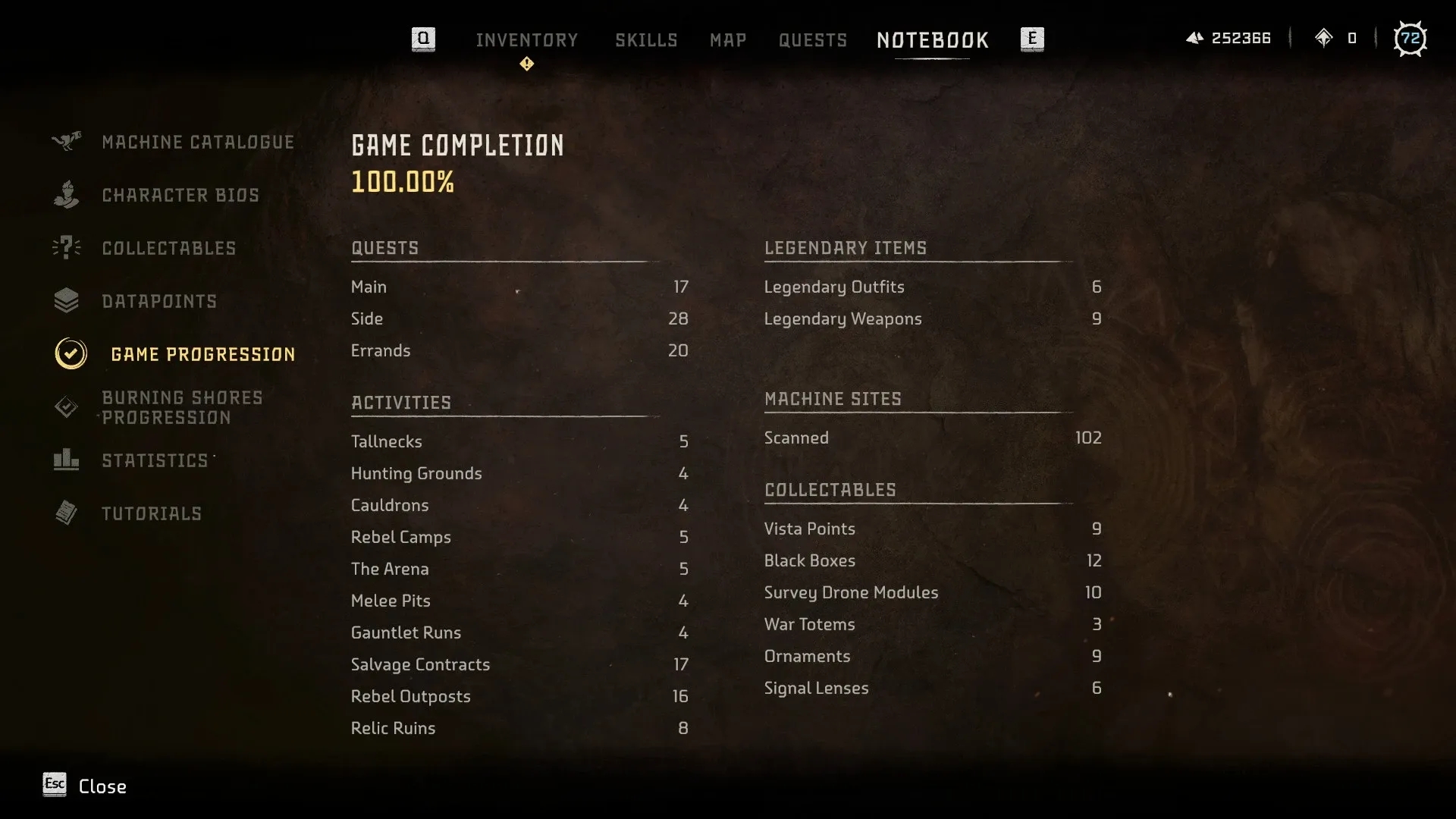 地平线西之绝境100%解锁完整存档