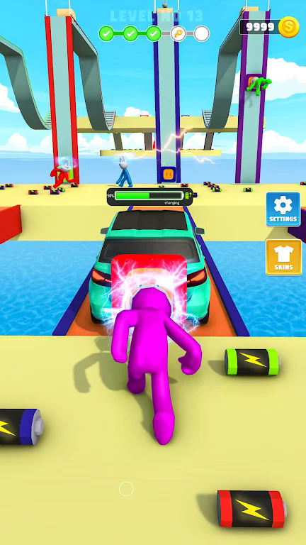 插头橡皮人奔跑竞赛(Head Connector Plug Race Game)