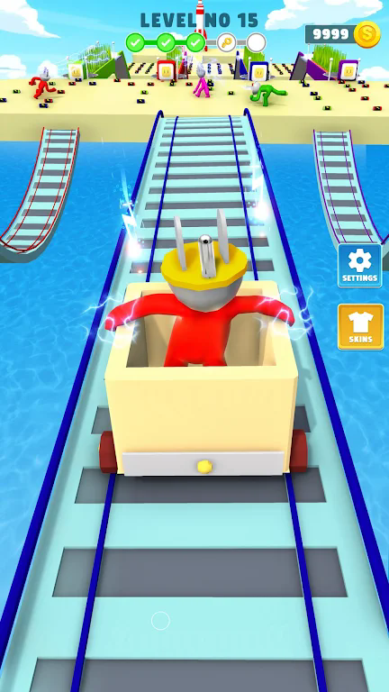 插头橡皮人奔跑竞赛(Head Connector Plug Race Game)